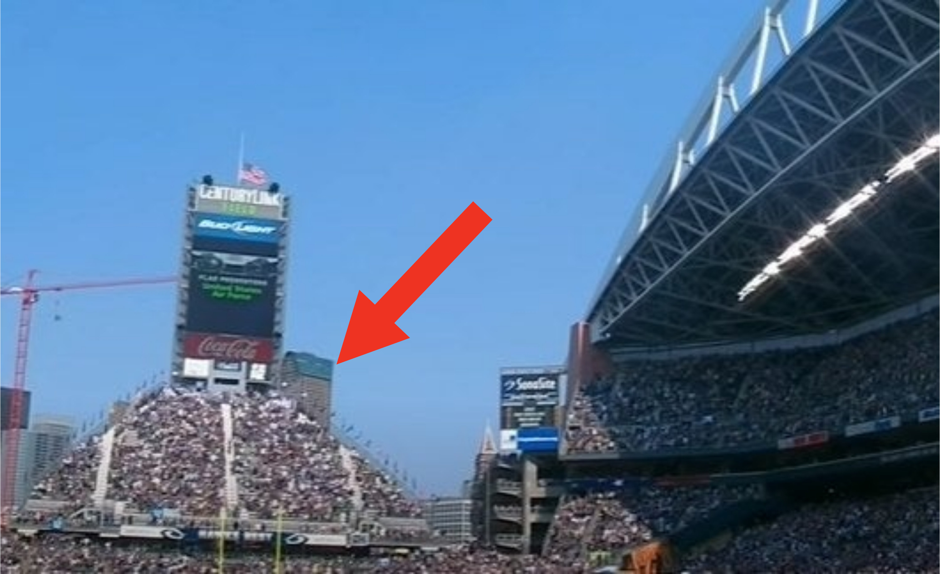 Sitting in the Hawk's Nest at a Seattle Seahawks Home Game …and attempt to  root for the opposing team.