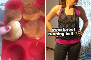 muffin pan and running belt 