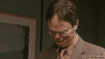Dwight is overwhelmed by emotion.