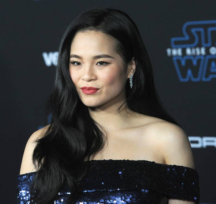 Kelly Marie Tran on the red carpet for the Star Wars: The Rise of Skywalker premiere