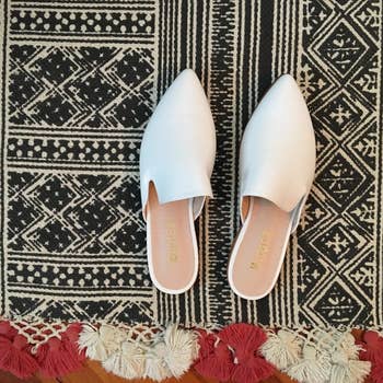 The white backless flats