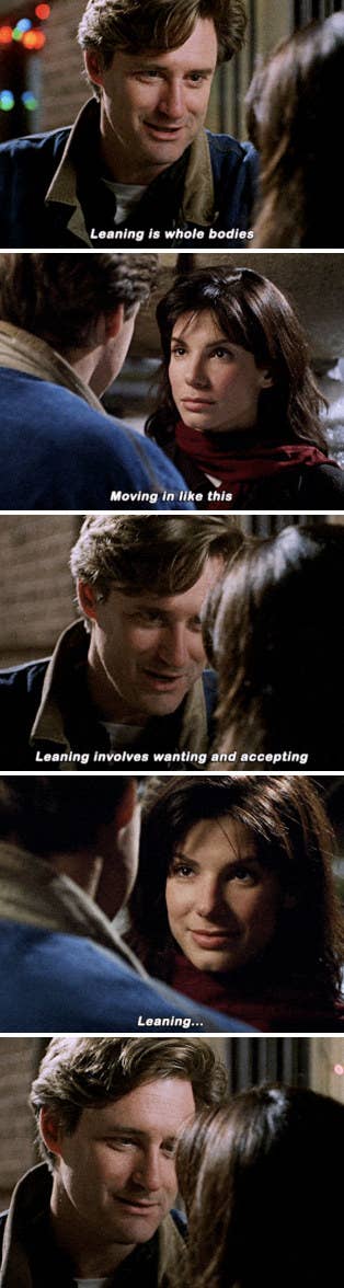 Jack telling Lucy: "Leaning is whole bodies moving in, like this..."