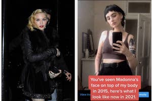 Side by side of Madonna and TikToker