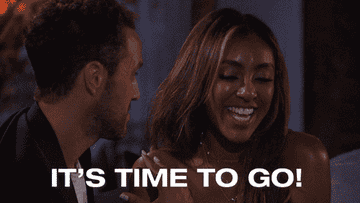 Tayshia saying it&#x27;s time to go to Zack  from The Bachelor 