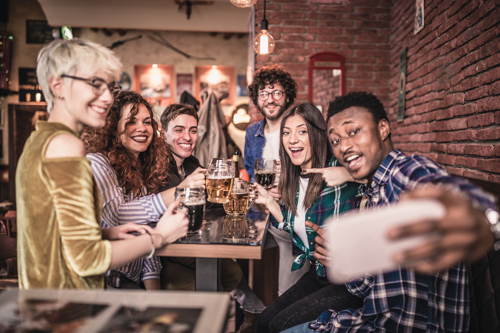 friends at a bar