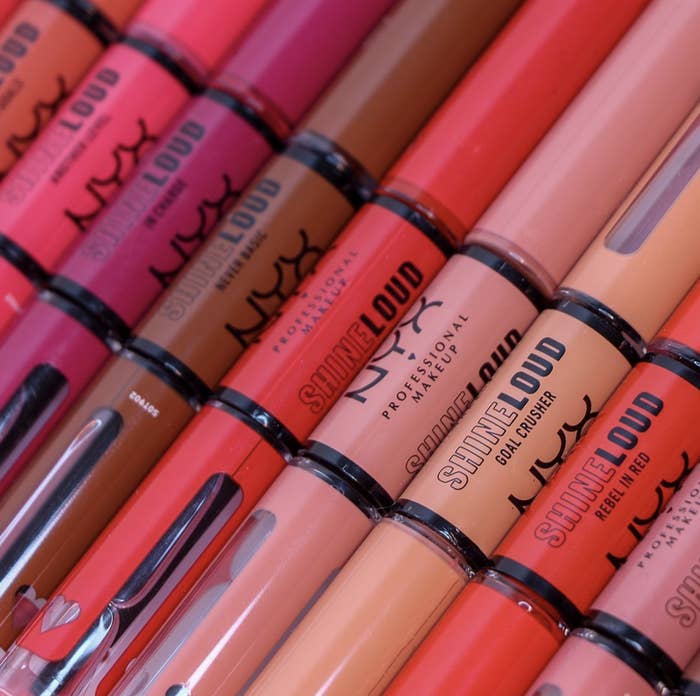 a row of the high shine lip colours