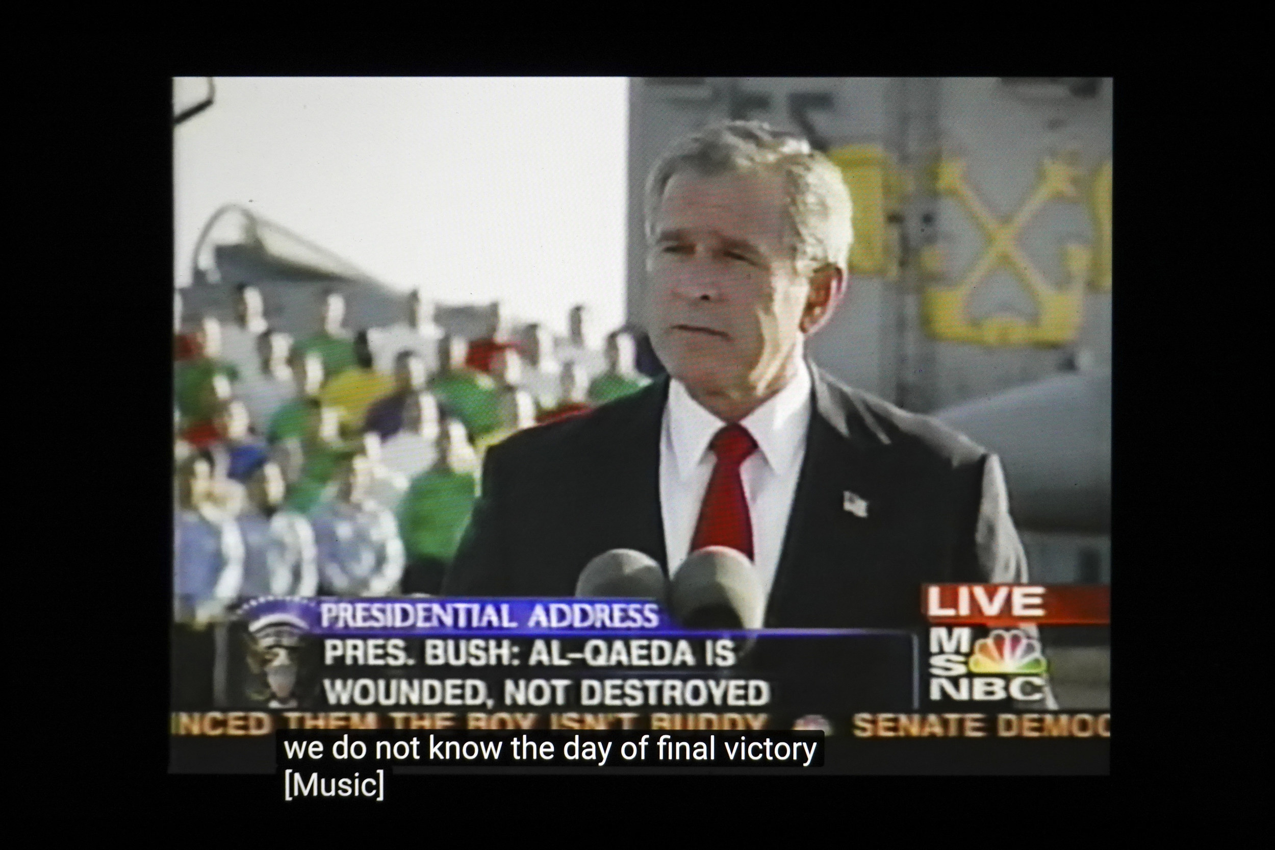 George Bush making an announcement on MSNBC