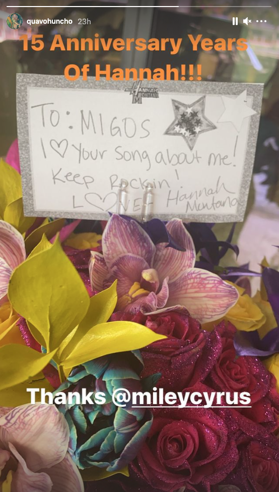 Migos&#x27; Hannah Montana bouquet 