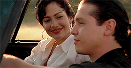 Selena kissing Chris as he&#x27;s driving a car