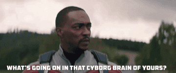 In the episode, Anthony Mackie says, &quot;What&#x27;s going on in that cyborg brain of yours,&quot; and Sebastian Stan says, &quot;You don&#x27;t wanna know&quot;
