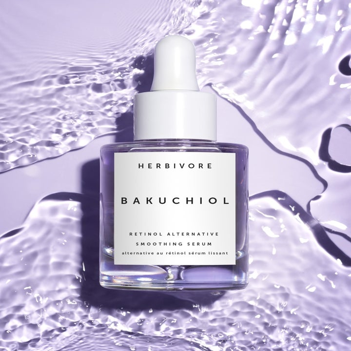 The Bakuchiol serum in a dropper bottle