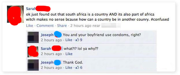 person who doesn&#x27;t understand that South Africa can be a country