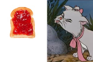 strawberry toast and marie from aristocats