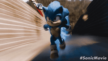 Sonic The Hedgehog running really fast