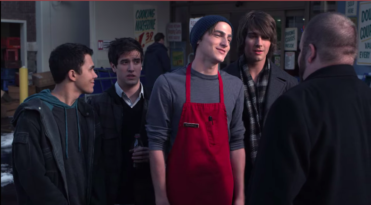 Carlos, Logan, Kendall, and James in "Big Time Rush"