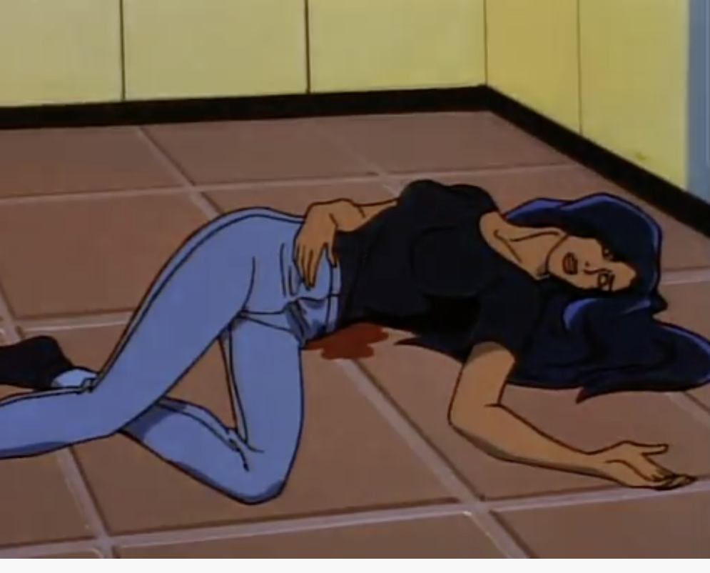 Elisa lying in her own blood on her kitchen floor