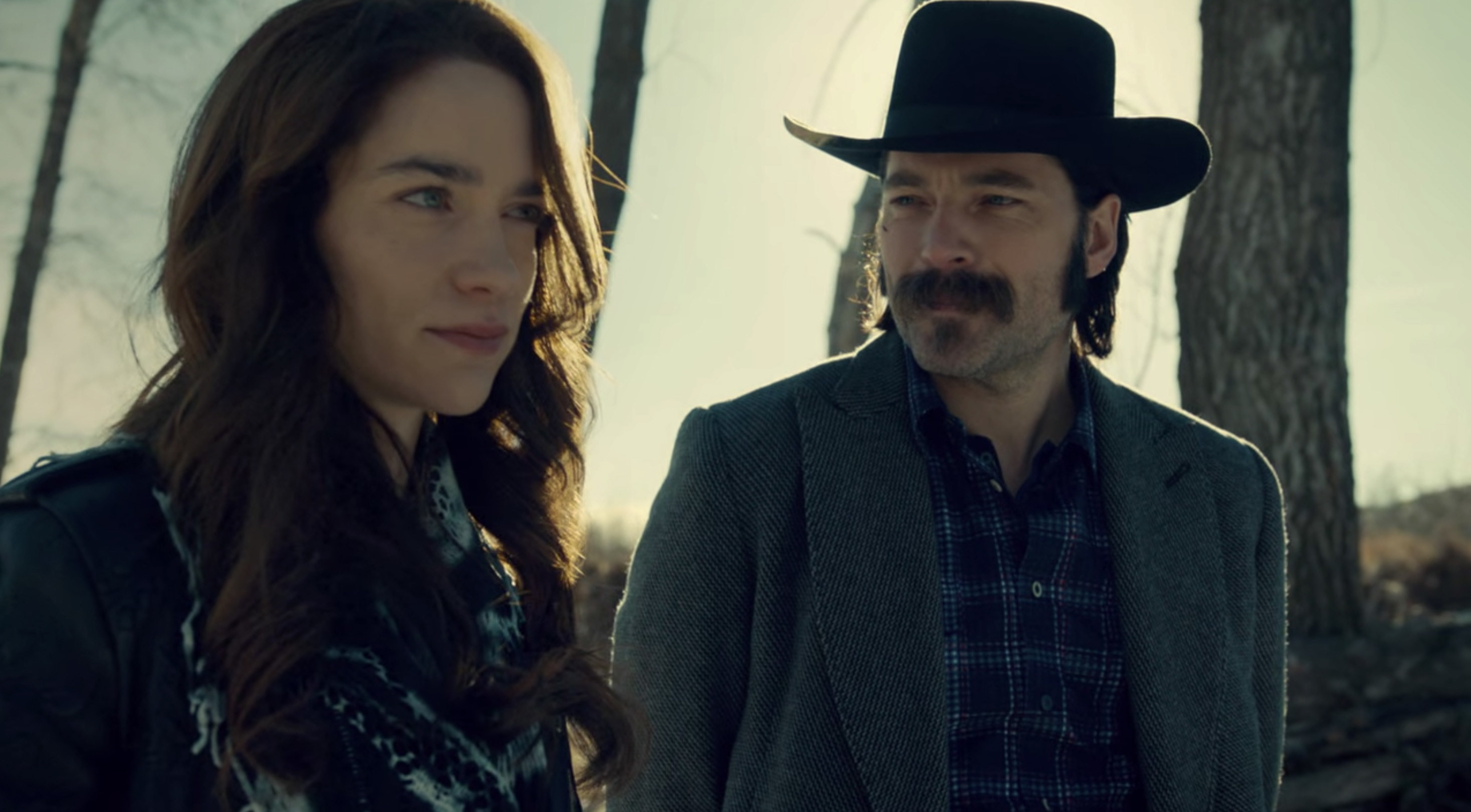 Melanie Scrofano and Tim Rozon as Wynonna and Doc on &quot;Wynonna Earp&quot;