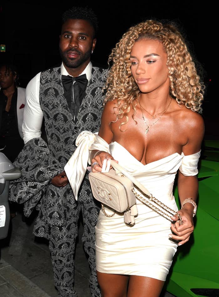 Jason Derulo and Jena Frumes outside the Los Angeles restaurant Catch