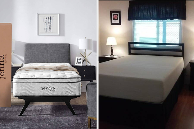 two mattresses on beds