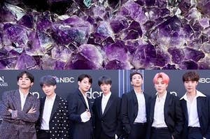 Purple amethyst and BTS, the K-pop group