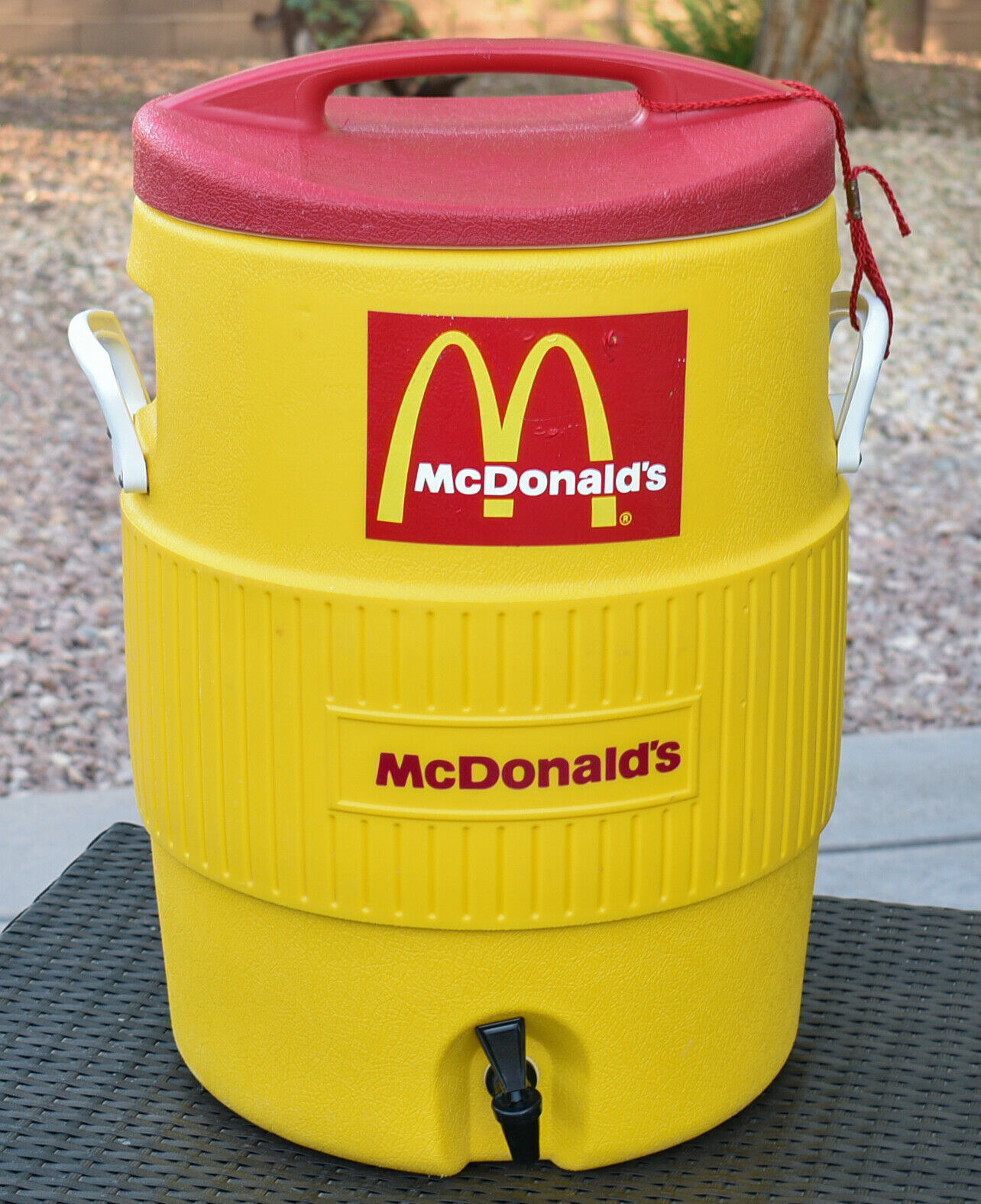 A large yellow color with the McDonald's logo on it