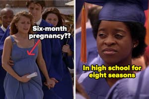Haley's pregnancy from "One Tree Hill" along with Chantay from "Degrassi"