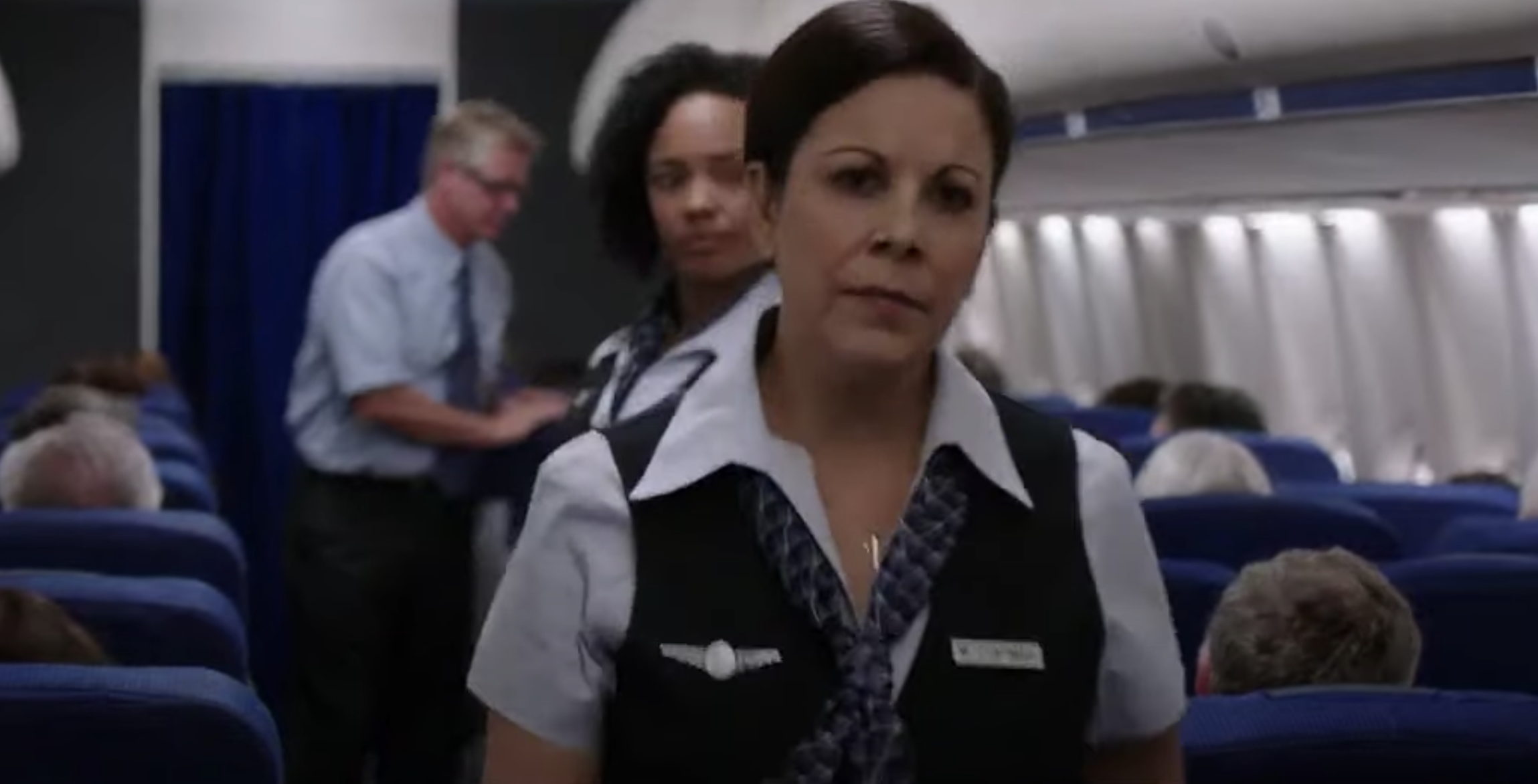 A flight attendant looking disapprovingly in &quot;We&#x27;re the Millers&quot;