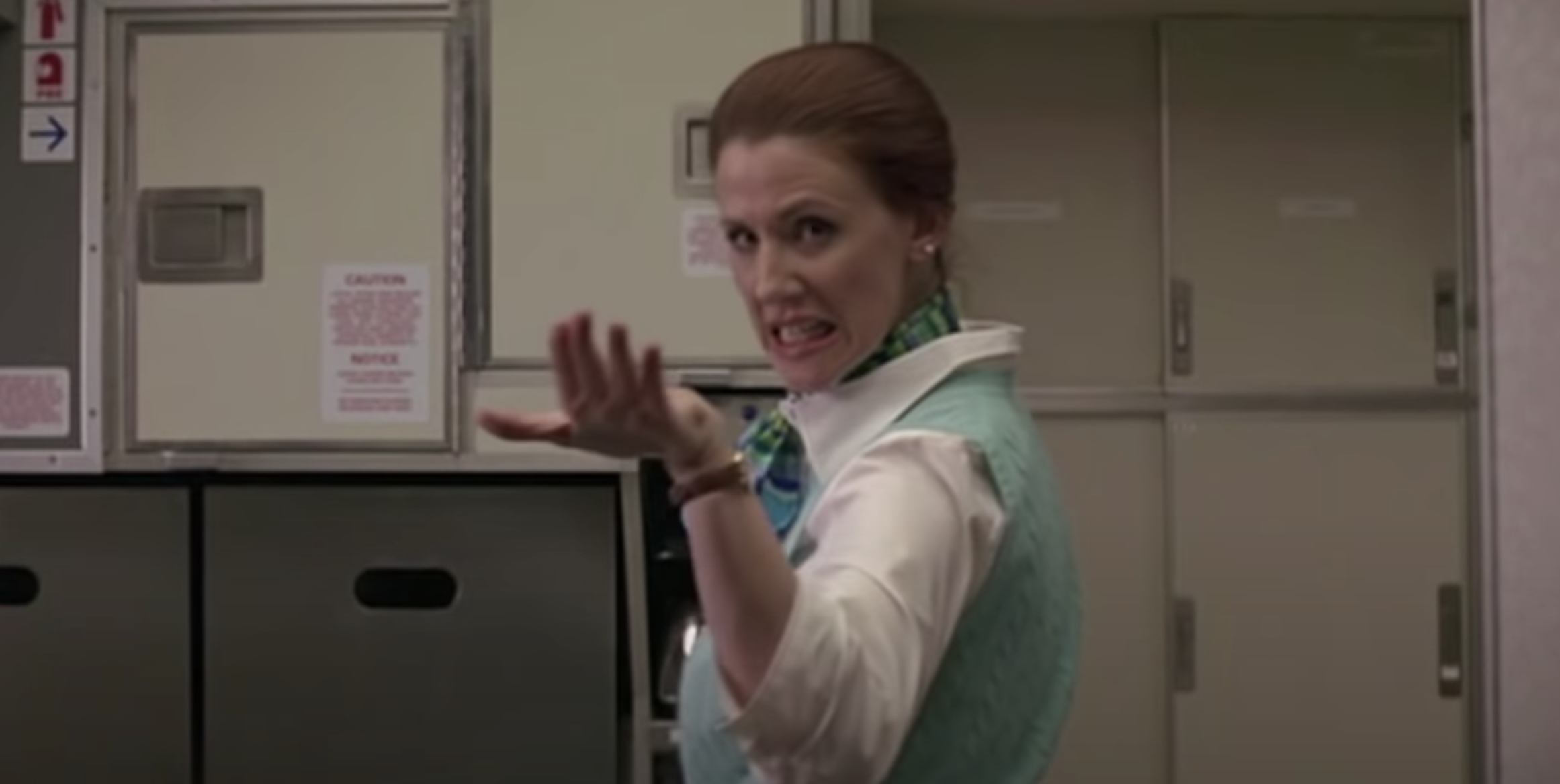 A flight attendant getting annoying in the movie &quot;Red Eye&quot;