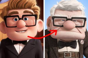 Young and old Carl from "Up"