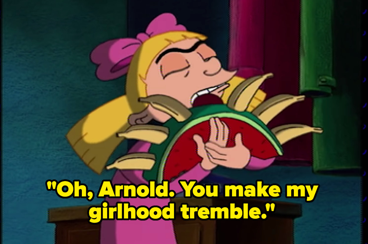 Helga holding her fake Arnold head and saying &quot;Oh Arnold. You make my girlhood tremble.&quot;