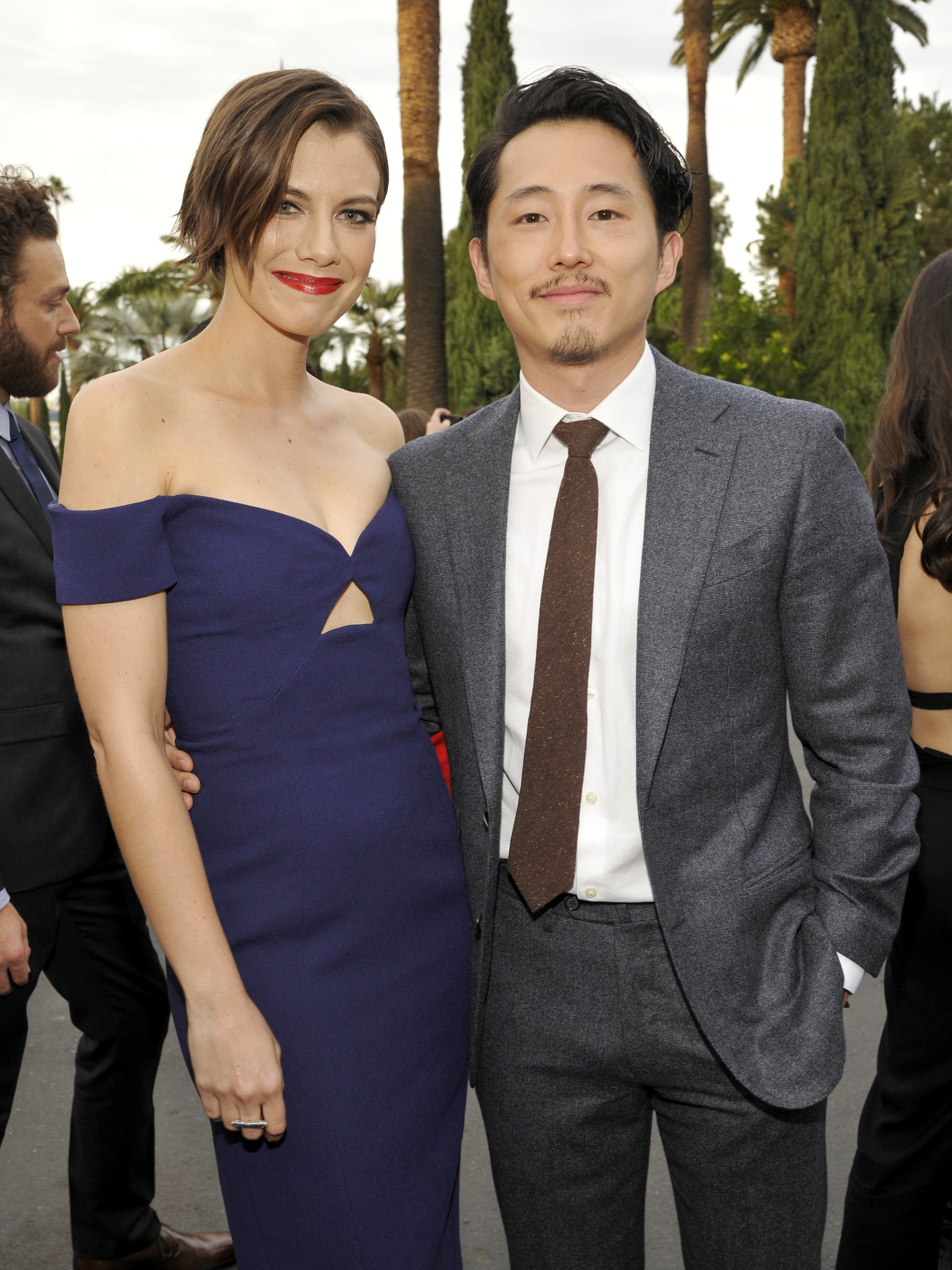 Lauren Cohan and Steven Yeun at the Talking Dead Live in 2016