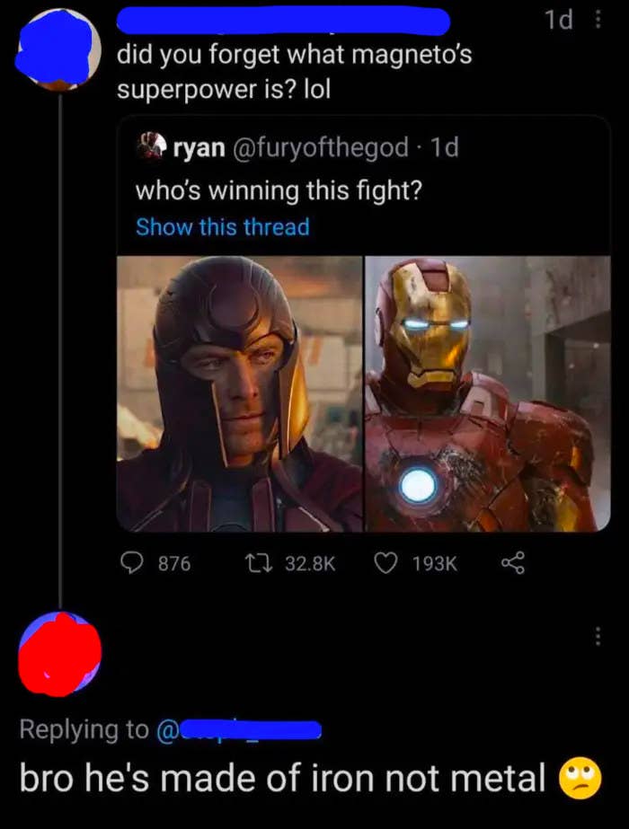 person who says iron man is made of iron not metal