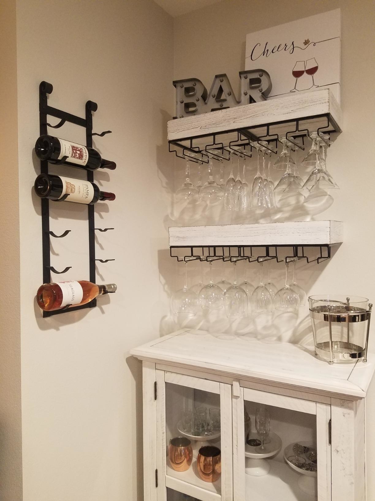 Reviewer wine racks in use in kitchen
