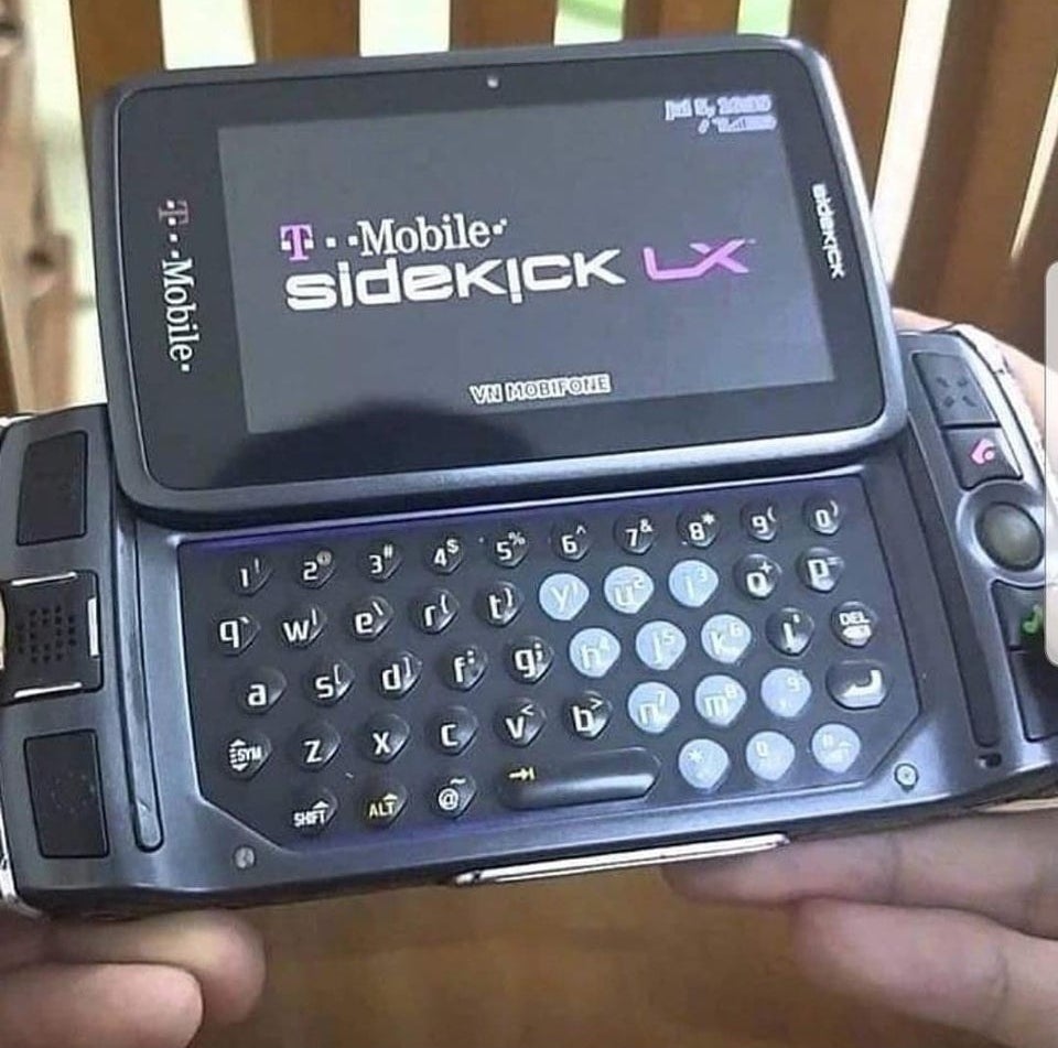 The T-Mobile Sidekick, which has its signature keyboard 