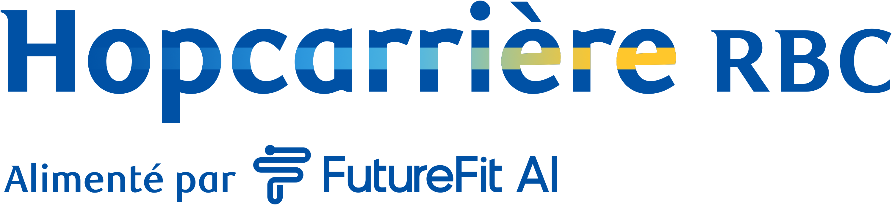 Logo Hopcarrière RBC avec le texte « Propulsé par FutureFit AI »