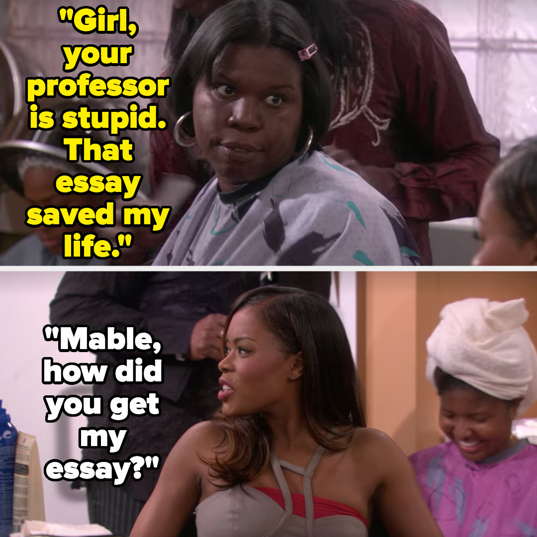 Leslie Jones tells Maya that her professor is stupid and Maya&#x27;s essay saved her life, so Maya asks how she got her essay