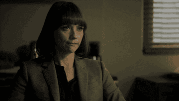 Angie Tribeca shaking her head in disappointment 