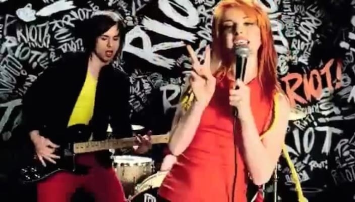 Paramore performs in their music video for &quot;Misery Business&quot;