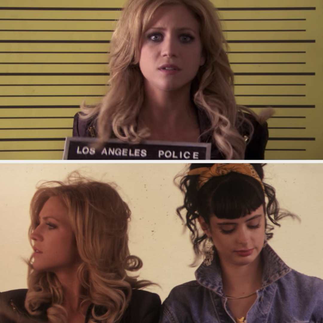 a young Lily getting arrested and a young Lily and Carol on a bus in the &#x27;80s