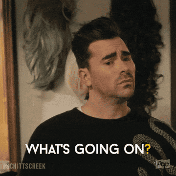 David asking &quot;What is going on?&quot; on Schitt&#x27;s Creek