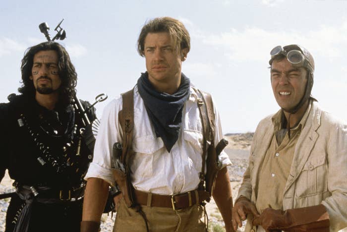 Oded Fehr, Brendan Fraser, and John Hannah in &quot;The Mummy Returns&quot;