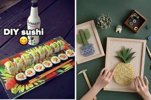 sushi and string art 