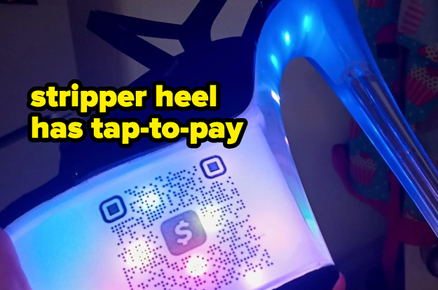 stripper heel has tap to pay