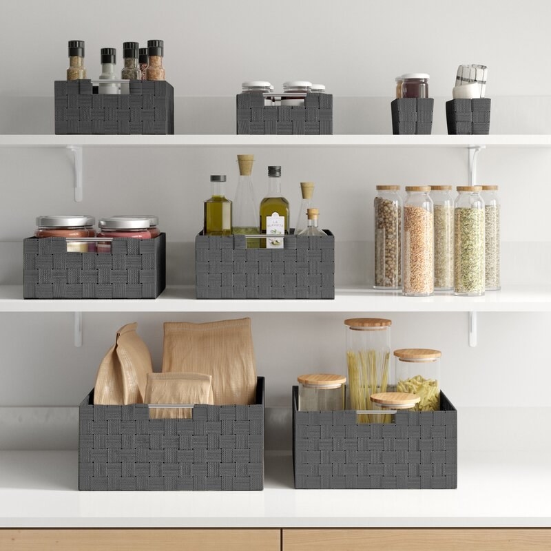 The baskets in the color Gray