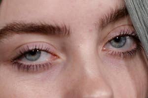A closeup of a celebrity's eyes
