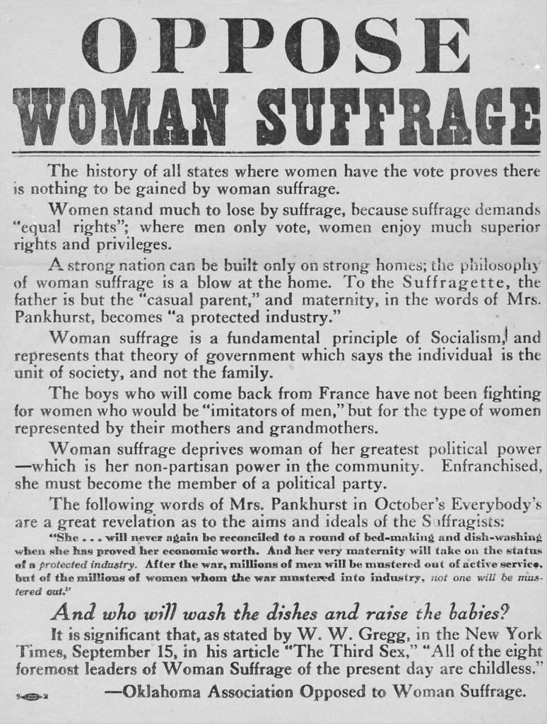 An anti-suffrage poster