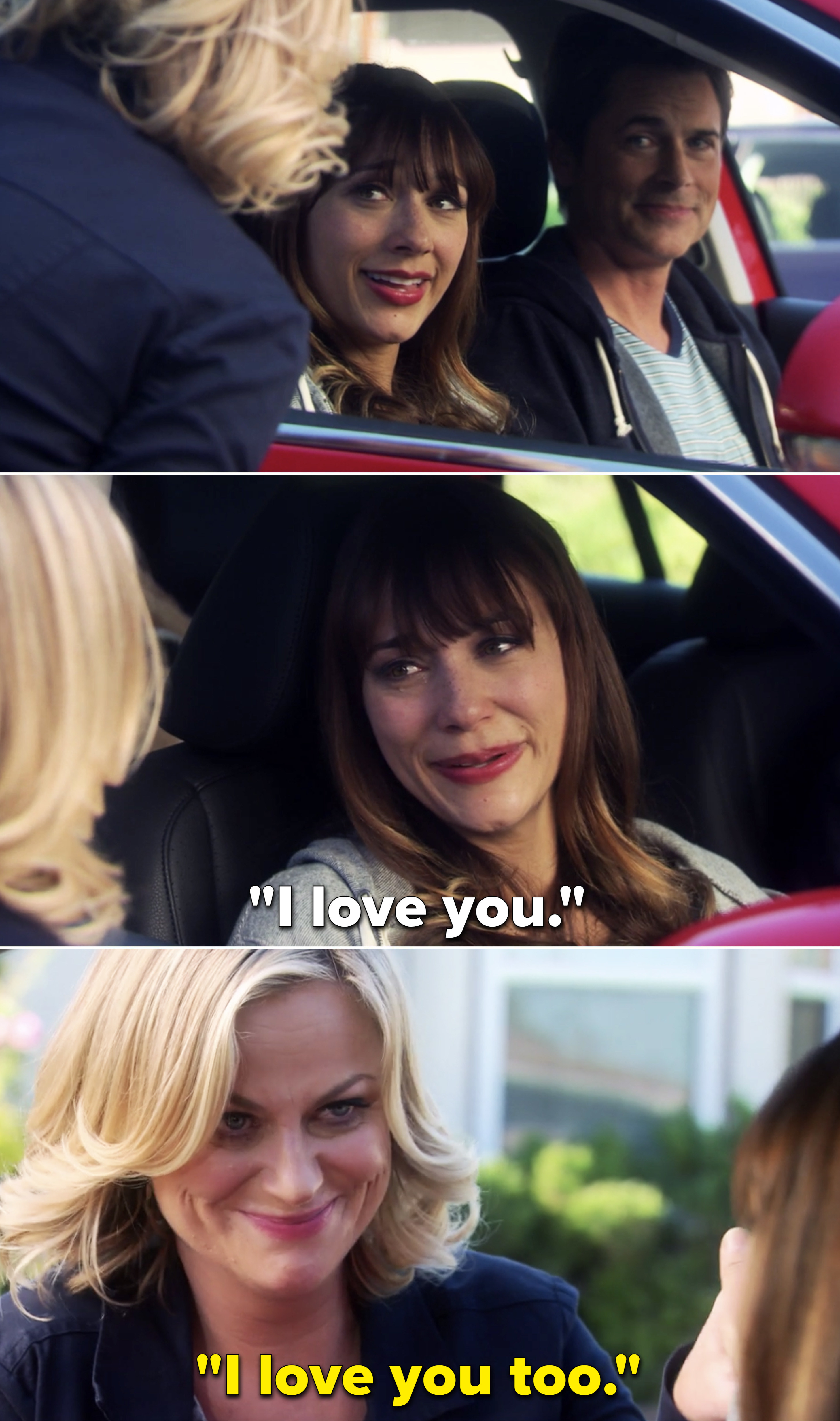 Ann and Leslie saying, &quot;I love you&quot;