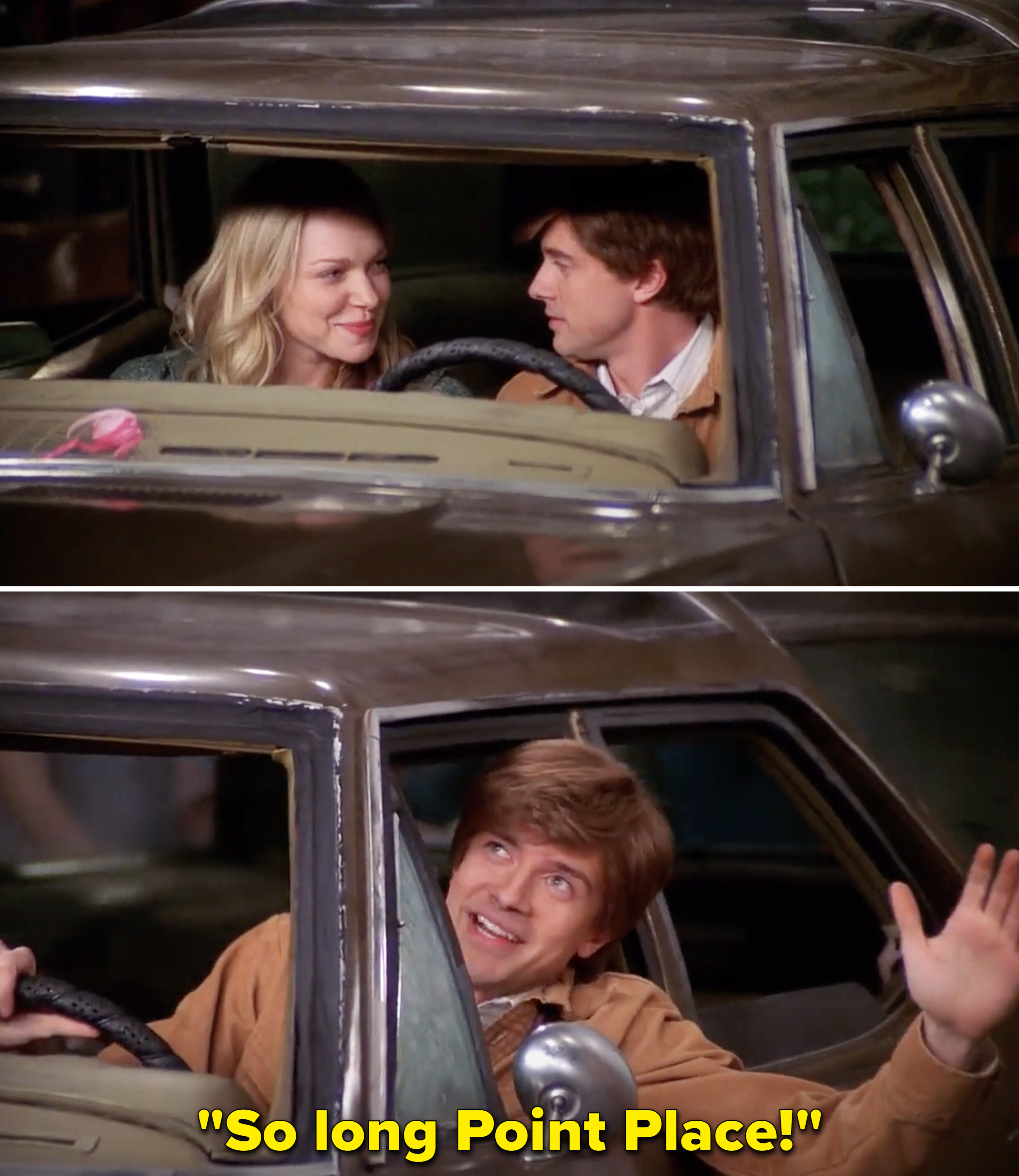 Eric saying, &quot;So long Point Place&quot; while in the car with Donna