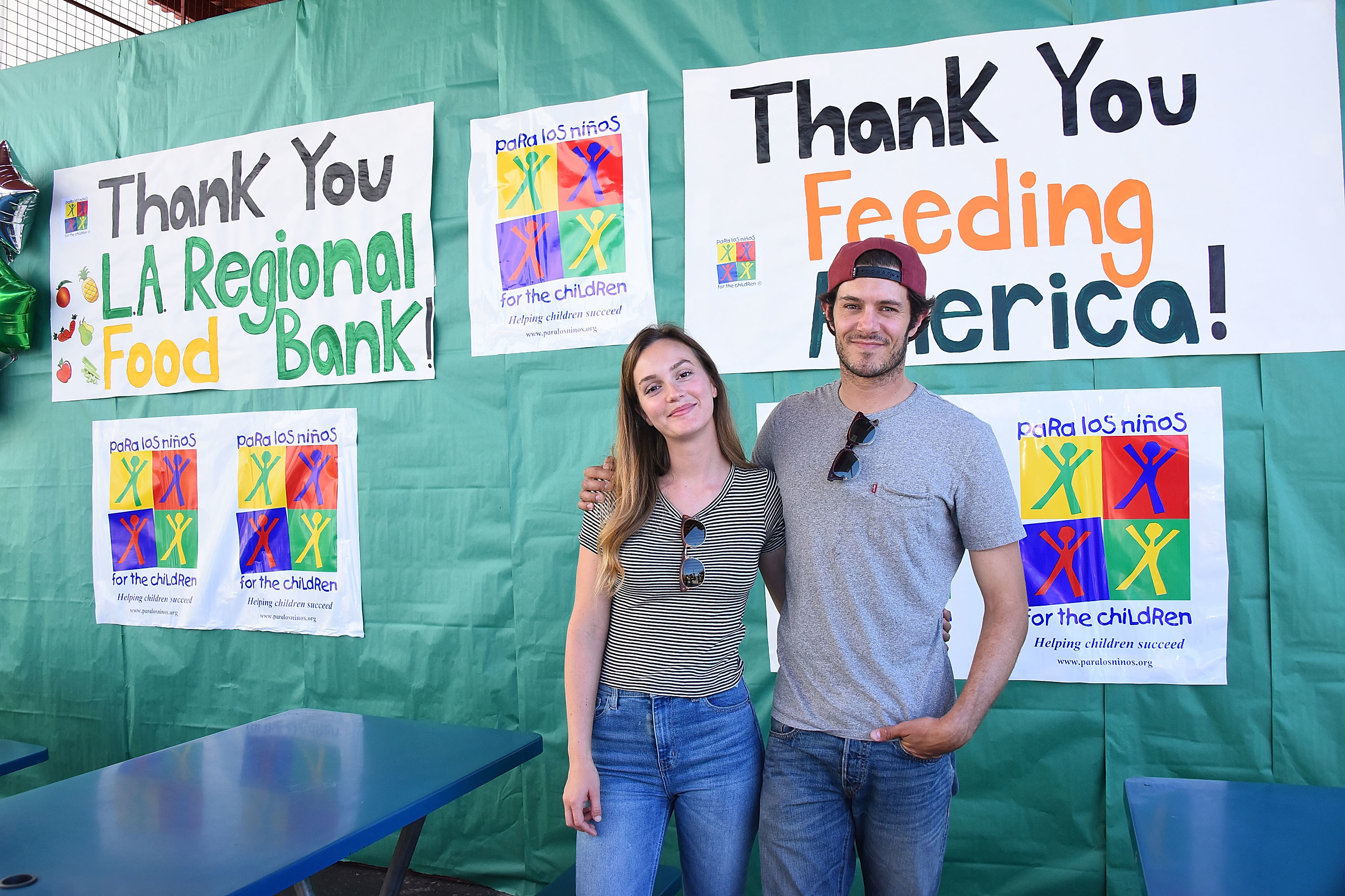 Meester and Brody volunteering at an event in Los Angeles in 2017