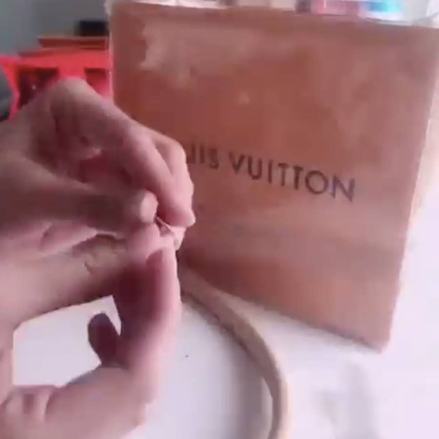 DIY LOUIS VUITTON SHOPPING BAG TUNED INTO A PURSE! #diy #lv #louisvuit
